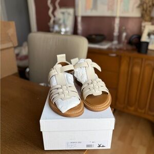 See by Chloe Women’s Cila Ivory Woven Gladiator Sandals